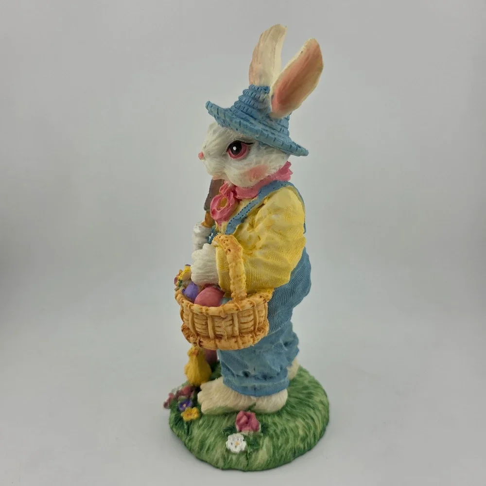 Easter Bunny Figurine‎ Home Decor OS Blue Yellow Unbranded EXCELLENT Gardening